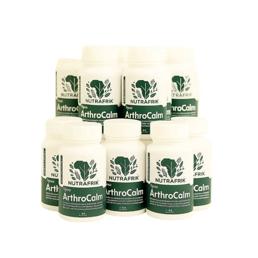 Arthrocalm de Nutrafrik complément naturel pour douleurs articulaires et musculaires, soutien cartilage articulaire, traitement naturel nerf sciatique