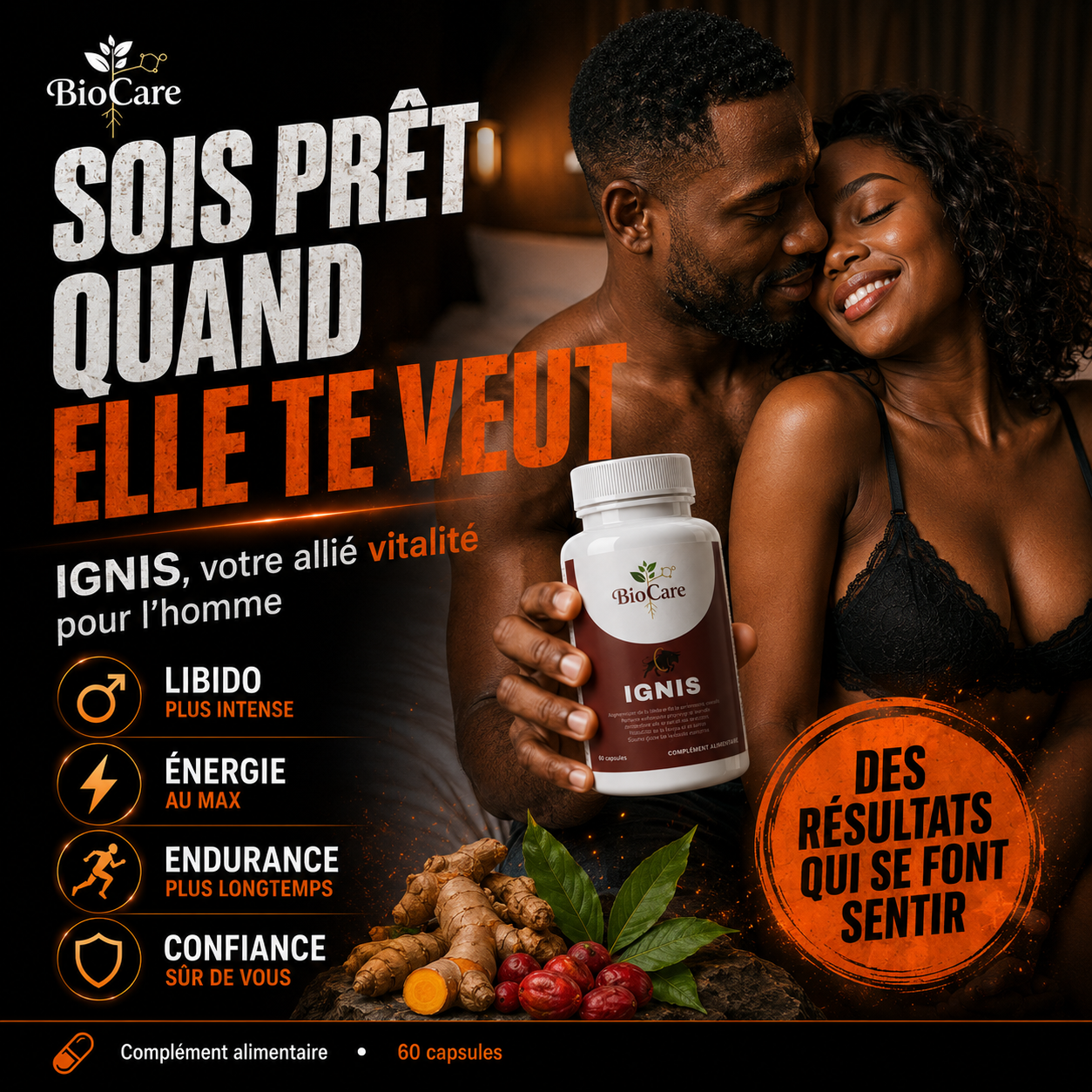 IGNIS BIOCARE Kinshasa – Énergie, Testostérone & Vitalité Masculine | 50 $