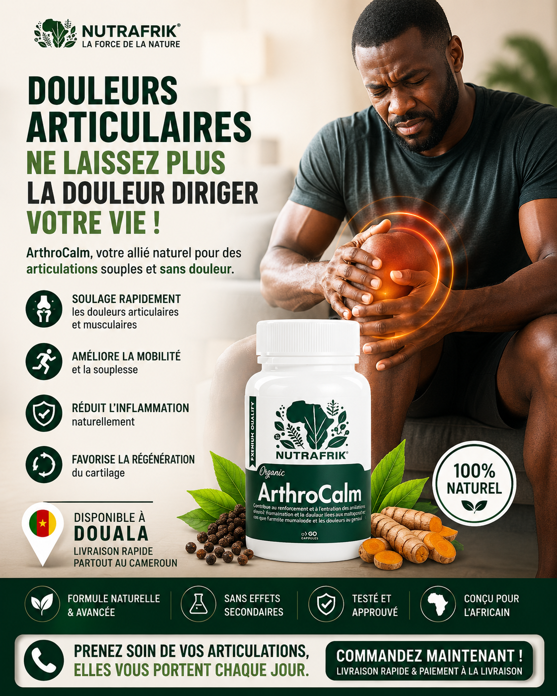Arthrocalm Cameroun : Finissez les douleurs – Livraison Douala & Yaoundé