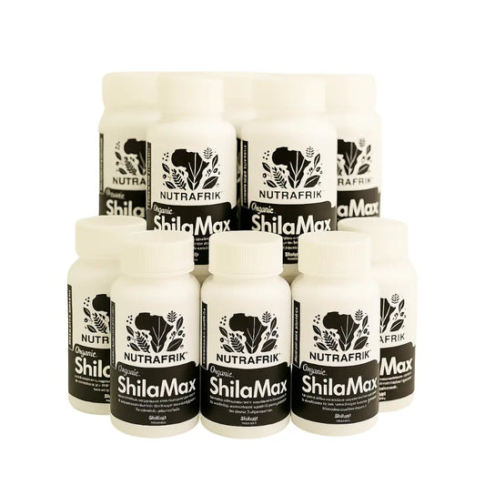 Flacon de Shilamax Nutrafrik – complément à base de shilajit pur de l’Himalaya