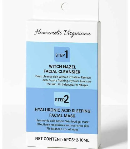 Kit Beauté – Nettoyant à l’hamamélis + Masque de nuit à l’acide hyaluronique AFRICA WORLD